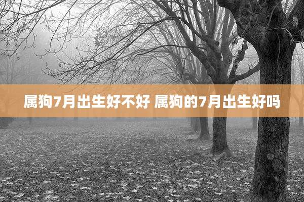 属狗7月出生好不好 属狗的7月出生好吗