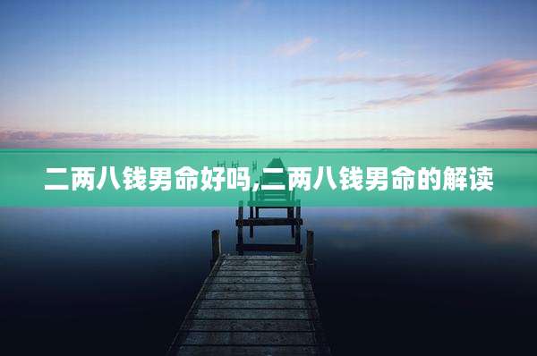二两八钱男命好吗,二两八钱男命的解读