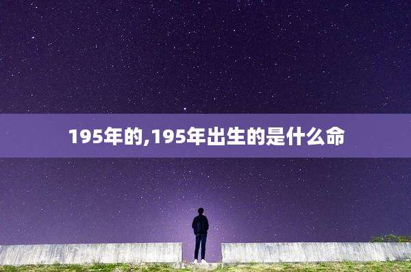 195年的,195年出生的是什么命