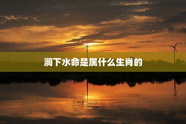 涧下水命是属什么生肖的