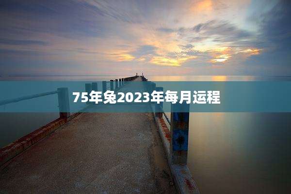 75年兔2023年每月运程