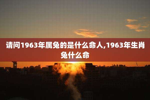 请问1963年属兔的是什么命人,1963年生肖兔什么命
