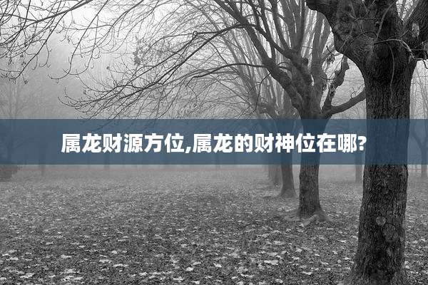 属龙财源方位,属龙的财神位在哪?