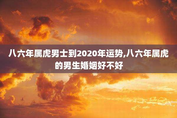 八六年属虎男士到2020年运势,八六年属虎的男生婚姻好不好