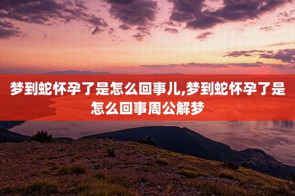 梦到蛇怀孕了是怎么回事儿,梦到蛇怀孕了是怎么回事周公解梦