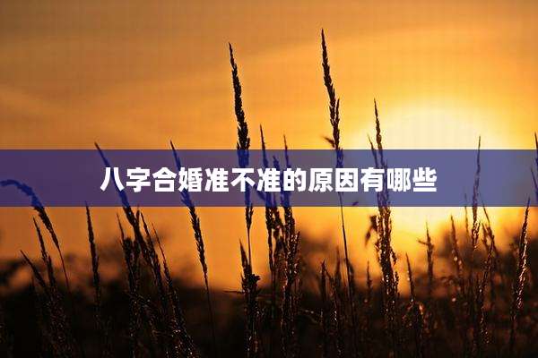 八字合婚准不准的原因有哪些