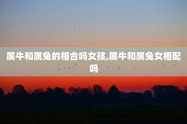 属牛和属兔的相合吗女孩,属牛和属兔女相配吗
