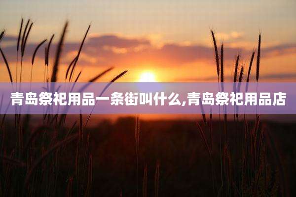 青岛祭祀用品一条街叫什么,青岛祭祀用品店