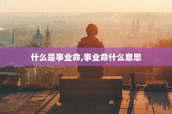什么是事业命,事业命什么意思