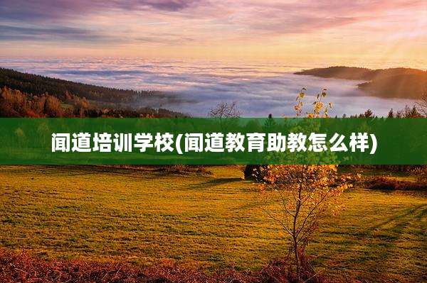 闻道培训学校(闻道教育助教怎么样)