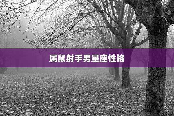属鼠射手男星座性格