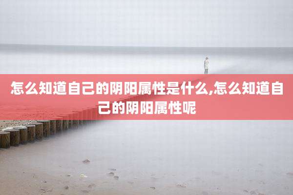怎么知道自己的阴阳属性是什么,怎么知道自己的阴阳属性呢