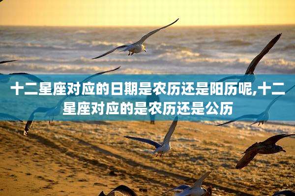 十二星座对应的日期是农历还是阳历呢,十二星座对应的是农历还是公历