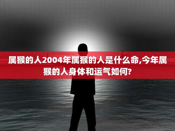 属猴的人2004年属猴的人是什么命,今年属猴的人身体和运气如何?