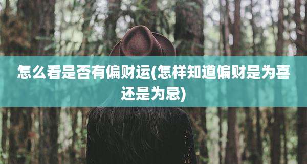 怎么看是否有偏财运(怎样知道偏财是为喜还是为忌)