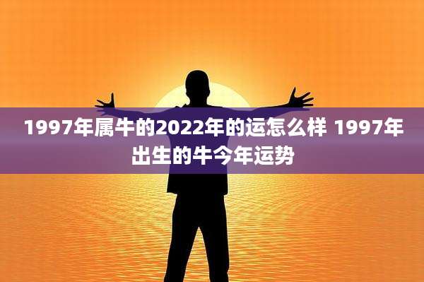 1997年属牛的2022年的运怎么样 1997年出生的牛今年运势