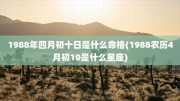 1988年四月初十日是什么命格(1988农历4月初10是什么星座)