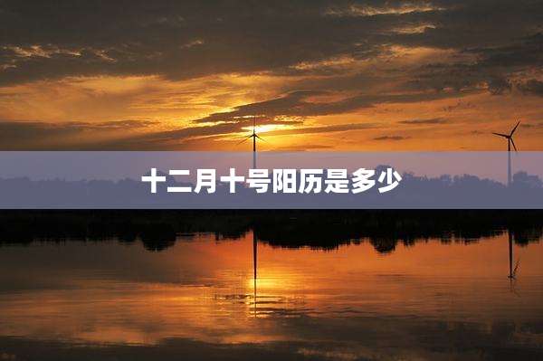 十二月十号阳历是多少