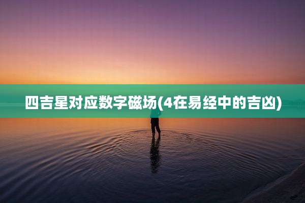 四吉星对应数字磁场(4在易经中的吉凶)