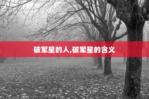 破军星的人,破军星的含义