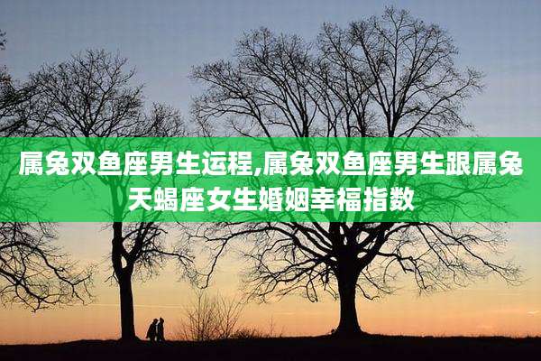 属兔双鱼座男生运程,属兔双鱼座男生跟属兔天蝎座女生婚姻幸福指数