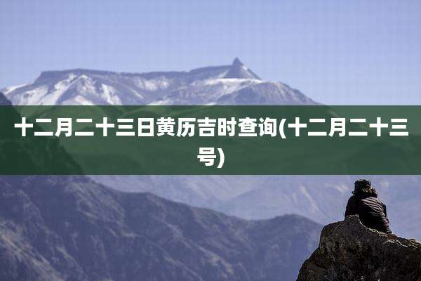 十二月二十三日黄历吉时查询(十二月二十三号)