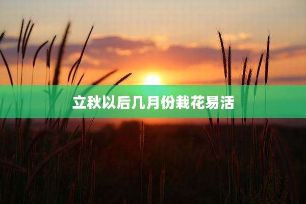 立秋以后几月份栽花易活