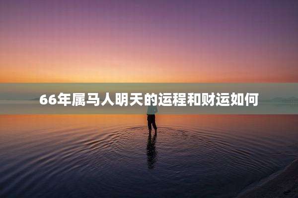 66年属马人明天的运程和财运如何