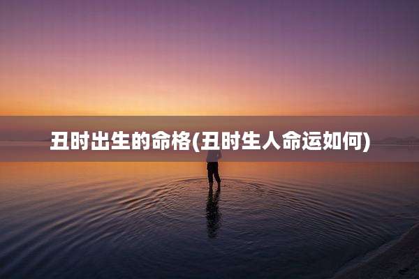 丑时出生的命格(丑时生人命运如何)