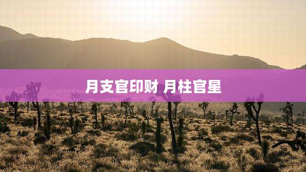 月支官印财 月柱官星