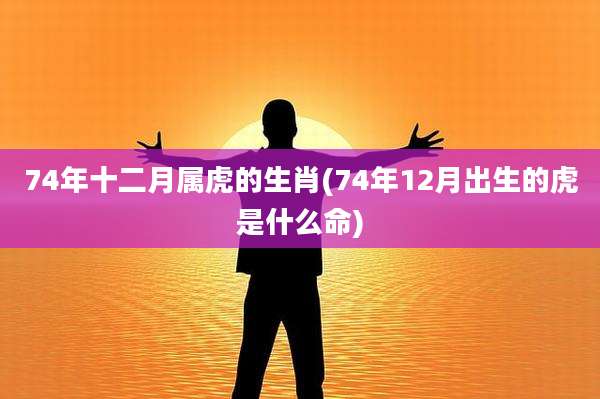 74年十二月属虎的生肖(74年12月出生的虎是什么命)