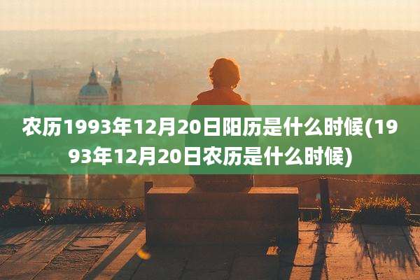 农历1993年12月20日阳历是什么时候(1993年12月20日农历是什么时候)