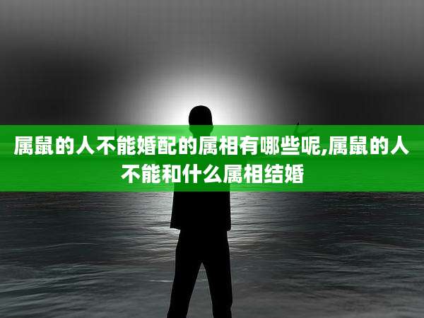 属鼠的人不能婚配的属相有哪些呢,属鼠的人不能和什么属相结婚