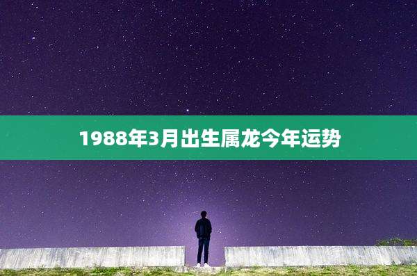 1988年3月出生属龙今年运势