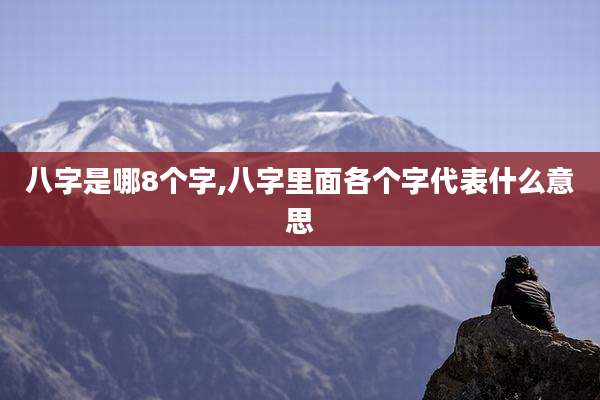 八字是哪8个字,八字里面各个字代表什么意思