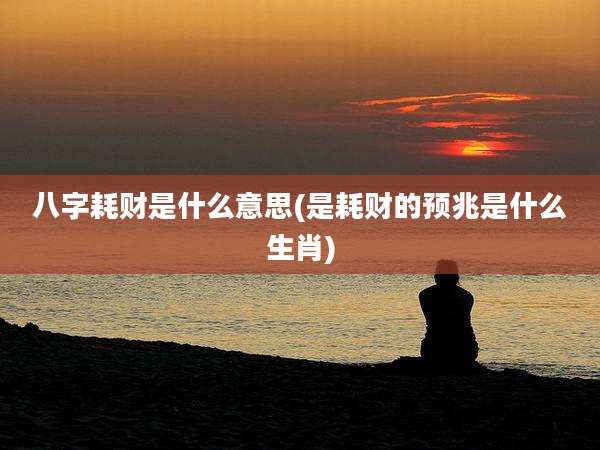 八字耗财是什么意思(是耗财的预兆是什么生肖)