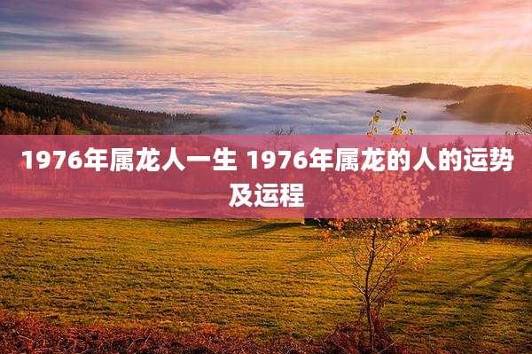 1976年属龙人一生 1976年属龙的人的运势及运程