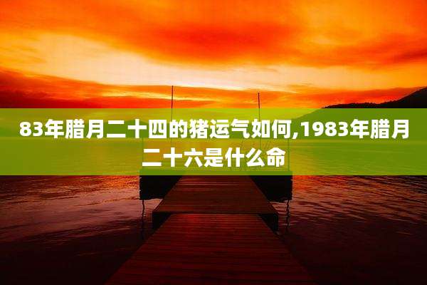 83年腊月二十四的猪运气如何,1983年腊月二十六是什么命