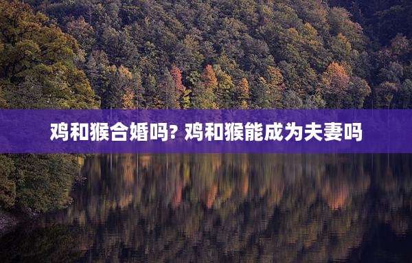 鸡和猴合婚吗? 鸡和猴能成为夫妻吗