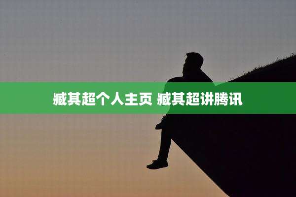 臧其超个人主页 臧其超讲腾讯