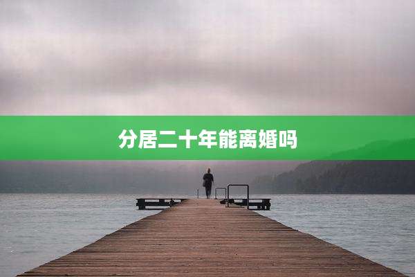 分居二十年能离婚吗