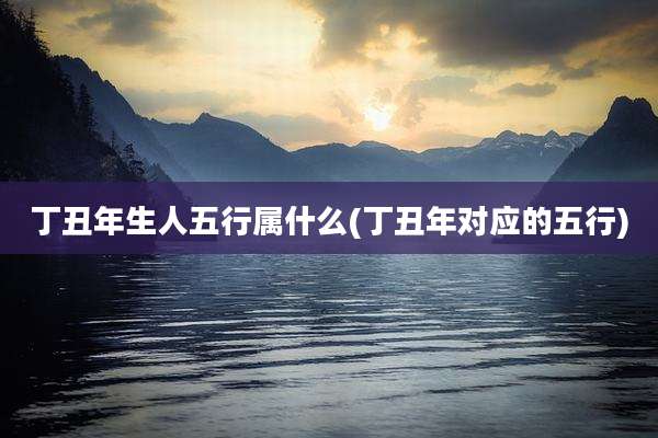 丁丑年生人五行属什么(丁丑年对应的五行)