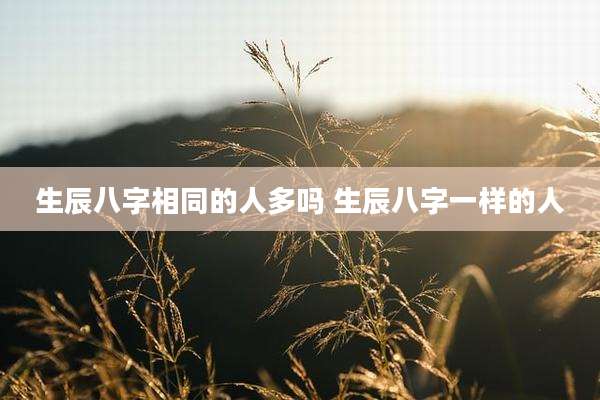 生辰八字相同的人多吗 生辰八字一样的人