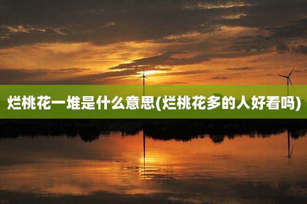 烂桃花一堆是什么意思(烂桃花多的人好看吗)