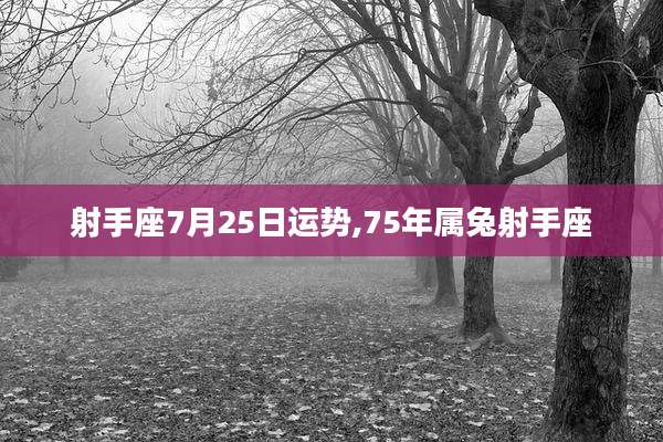 射手座7月25日运势,75年属兔射手座