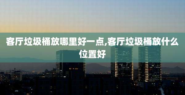客厅垃圾桶放哪里好一点,客厅垃圾桶放什么位置好