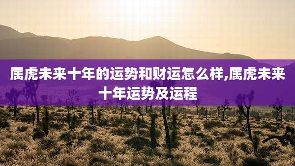 属虎未来十年的运势和财运怎么样,属虎未来十年运势及运程