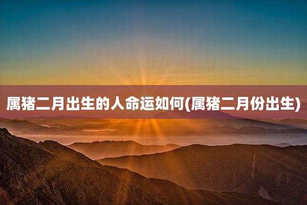 属猪二月出生的人命运如何(属猪二月份出生)