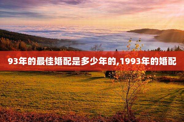 93年的最佳婚配是多少年的,1993年的婚配