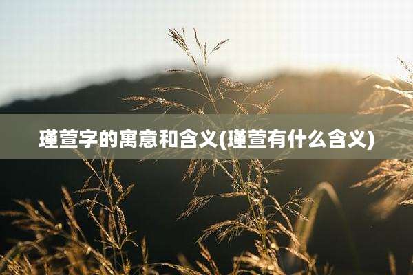 瑾萱字的寓意和含义(瑾萱有什么含义)